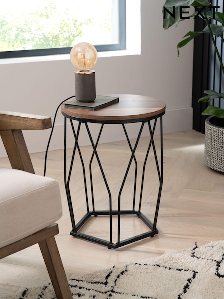 Dark Pyramid Oak Effect Side Table (D46994) | €90