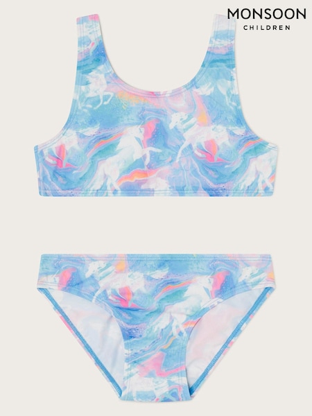 Monsoon Blue Marble Unicorn Bikini Set With Recycled Polyester (D47421) | €11 - €14