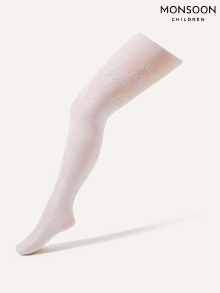 Monsoon Pink Flower Perlato Print Tights (D47470) | €12 - €13