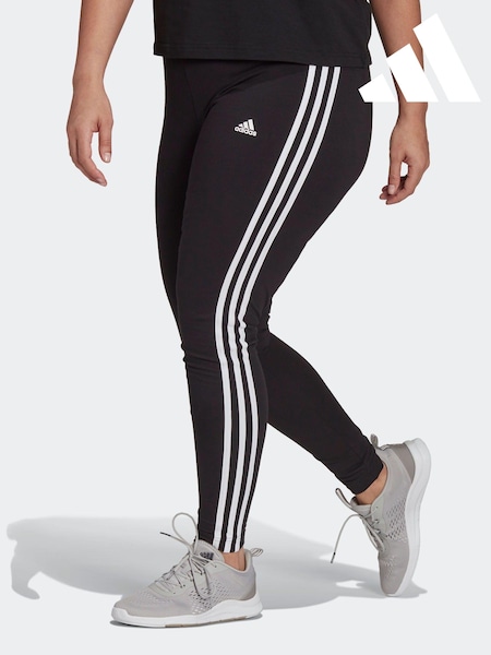 adidas Black/White Curve 3-Stripe Leggings (D47488) | €21