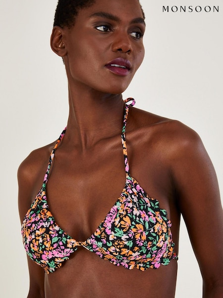 Monsoon Ditsy Print Black Bikini Top With Recycled Polyester (D47678) | €21.50
