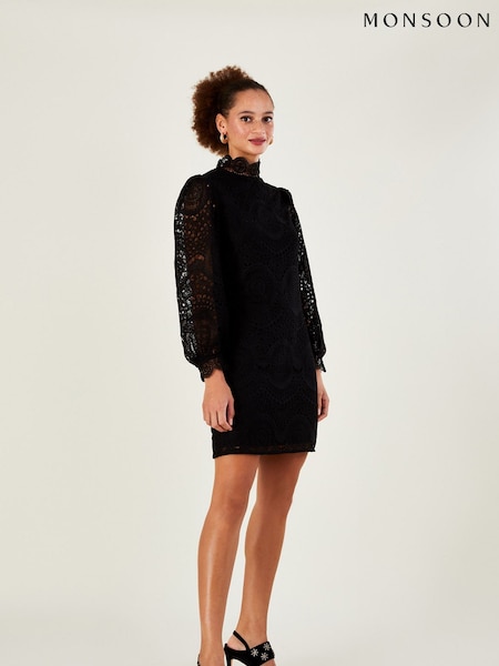 Monsoon Ciri Black Lace Tunic Dress (D47719) | €61