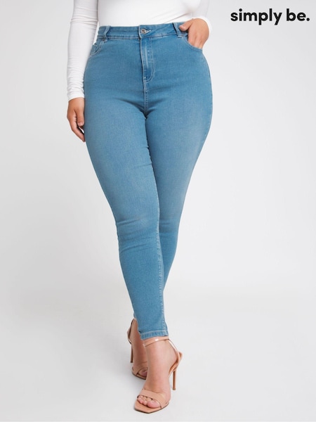 Simply Be Blue Long Mid Lucy Super Stretch Skinny Jeans (D47737) | €15