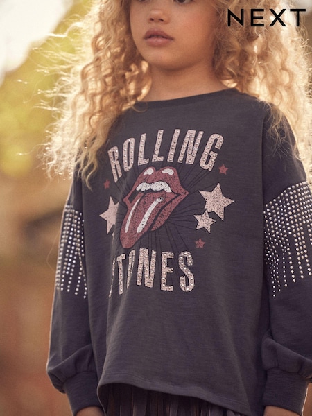Charcoal Grey Rolling Stones Long Sleeve T-Shirt (3-16yrs) (D48870) | € 14 - € 19