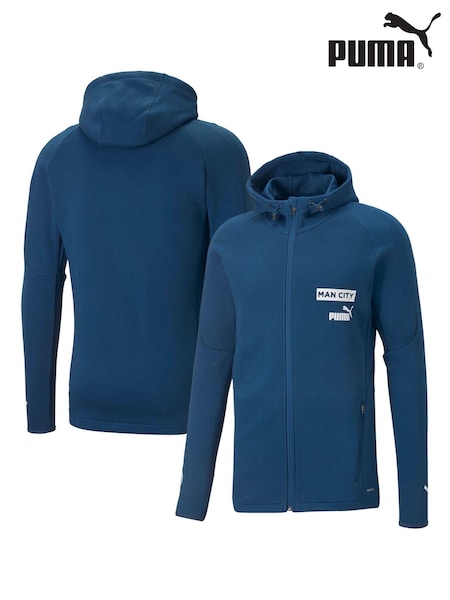 Puma Blue Chrome Manchester City Casuals Hoodie Jacket (D49307) | €43