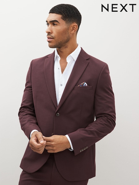 Burgundy Red Skinny Motionflex Stretch Suit (D49828) | €17