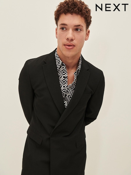 Black EDIT Slim Fit Wrap Front Suit Jacket (D49893) | €17