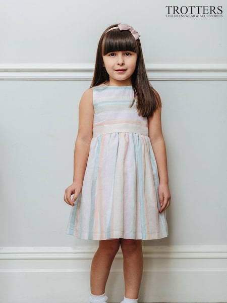 Trotters London Pastel Rainbow Stripe Sofia Dress (D49934) | 267 LEI - 292 LEI