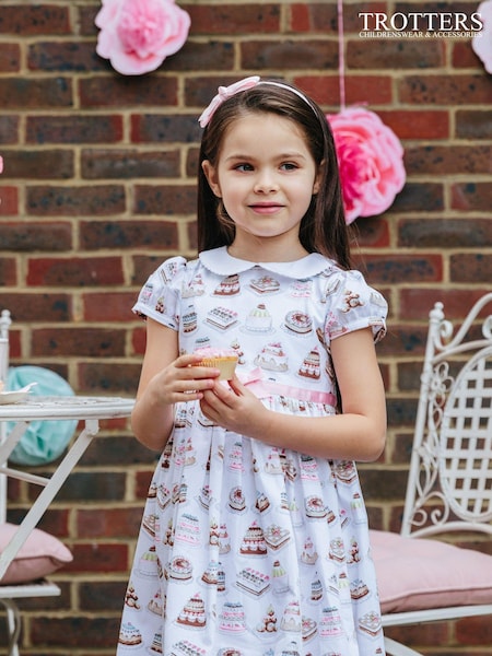 Trotters London White Cake Party Cotton Dress (D49961) | €38 - €43