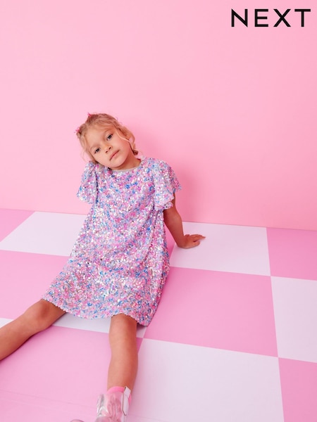 Pink/Blue/Silver Sequin Dress (3-16yrs) (D50665) | € 6 - € 8
