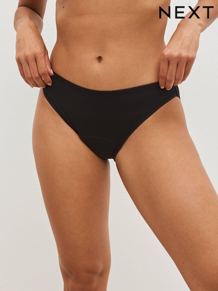 Black High Leg Medium Flow Essential Period Knickers (D50694) | EGP600