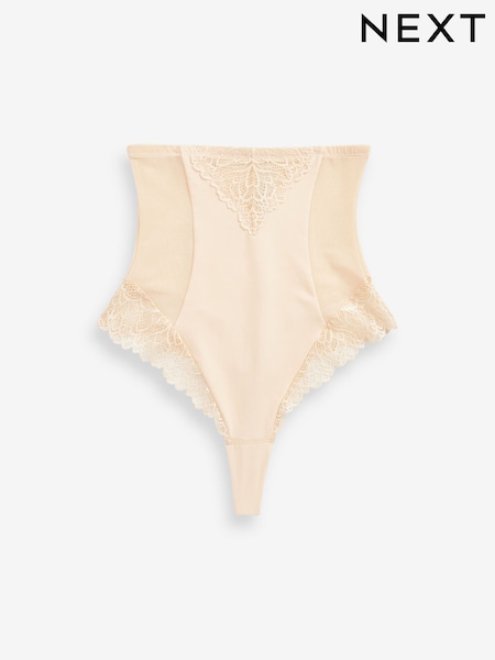 Pastel Rose Nude Super High Waist Thong Firm Tummy Control Shaping Briefs (D50695) | €29