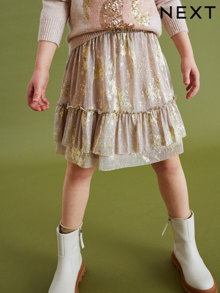 Pink/ Gold Foil Sparkle Skirt (3-16yrs) (D50700) | € 6 - € 9