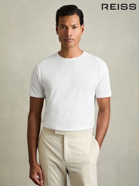 Reiss White Bless Marl Crew Neck T-Shirt (D50928) | €41