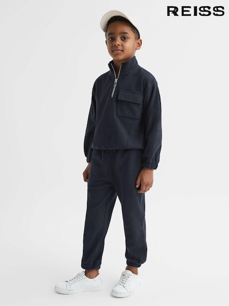 Reiss Navy Conrad 9-12 yrs Micro Fleece Half Zip Jumper (D50957) | €30