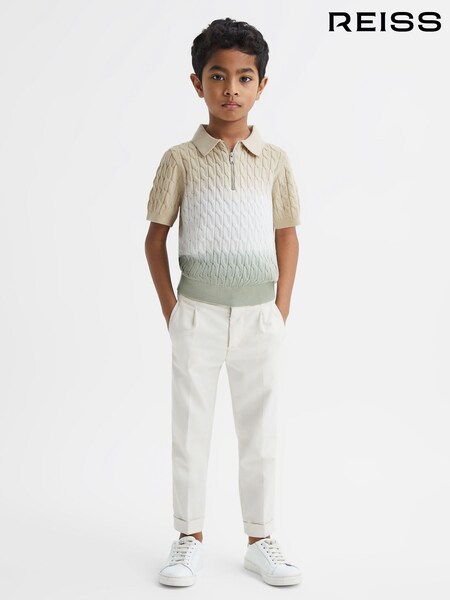 Reiss Sage Micah Ombre Half Zip Polo T-Shirt (D50967) | AED302