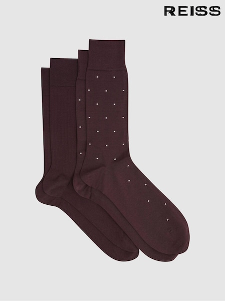 Reiss Bordeaux Graham 2 Pack Socks (D50991) | $36
