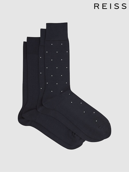 Reiss Navy Graham 2 Pack Socks (D50993) | €30