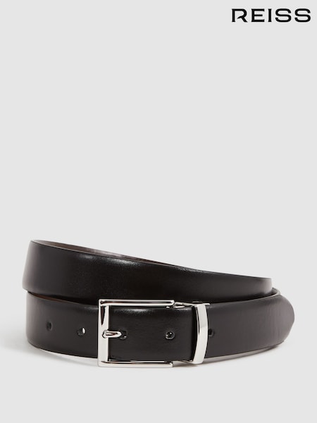 Reiss Black/Dark Brown Ricky Reversible Leather Belt (D51053) | €104