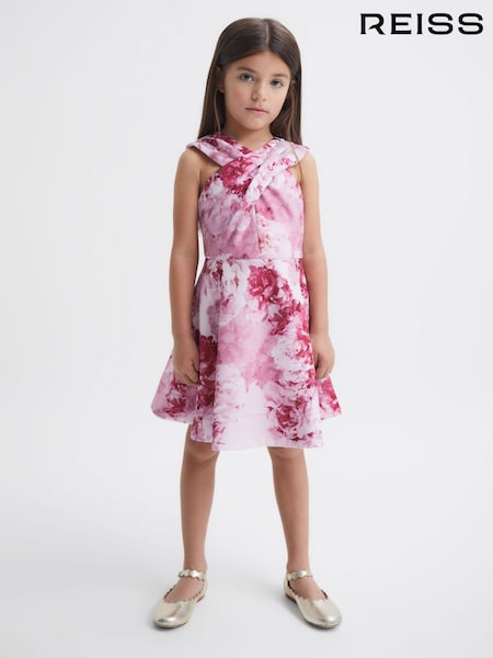 Reiss Pink Clara 4-9 yrs Floral Printed Dress (D51057) | 368 QAR