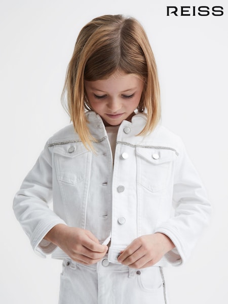 Reiss Nala Sparkle Stripe Denim Jacket (D51086) | ‏288 د.إ.‏