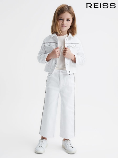 Reiss White Nala 9-12 yrs Sparkle Stripe Jeans (D51088) | AED302