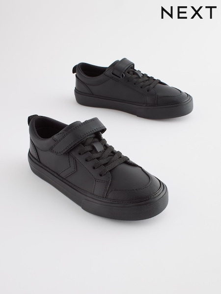 Black School Leather Strap Touch Fastening Shoes (D51184) | 59 QAR - 76 QAR