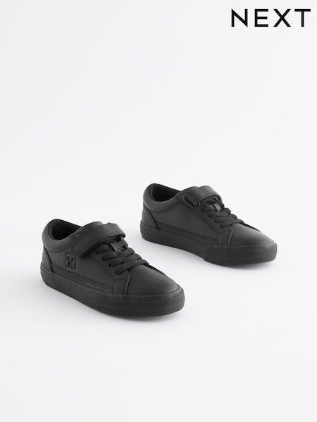 Black Minecraft Elastic Lace 1 Strap School Shoes (D51185) | €15.50 - €21