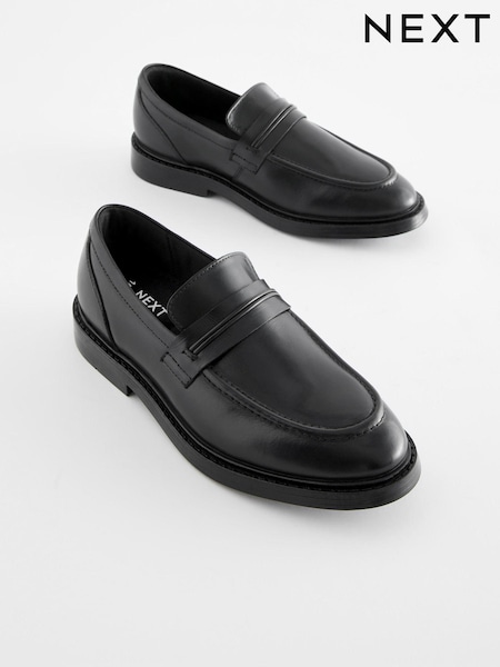 Schwarz - Leather Loafer School Shoes (D51393) | 25 € - 32 €
