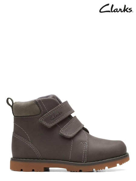 Clarks Grey Multi Fit Heath Strap Boots (D51503) | €16