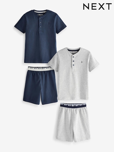Modra/siva enobarvna - Short Pyjamas 2 Pack (3-16yrs) (D51682) | € 16 - € 23