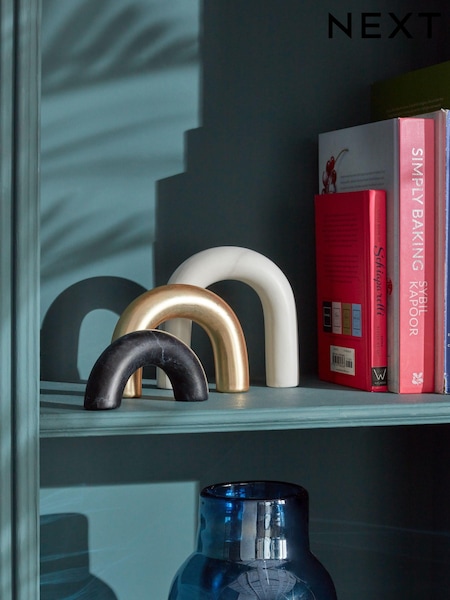 Set of 3 Black/Gold Arches Ornament (D52004) | €12