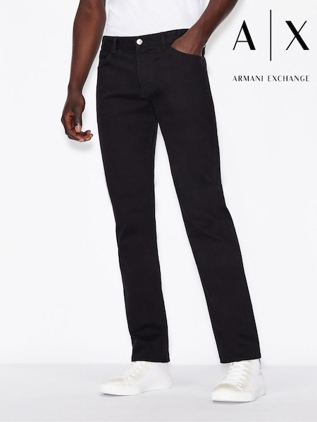 Denim negru - Blugi cu croi drept Bărbați J16 Armani Exchange (D52013) | 459 LEI