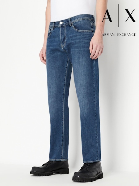 Выбеленный посередине джинс - Armani Exchange Straight Fit Mens J16 Jeans (D52015) | €72 - €76