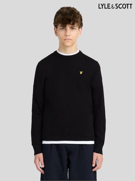 Black - Lyle & Scott Crew Neck Knitted Boys Jumper