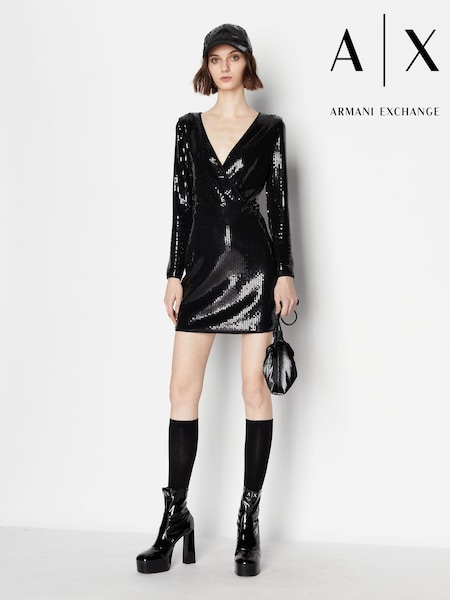 Armani Exchange Sequin Black Dress (D52067) | €59