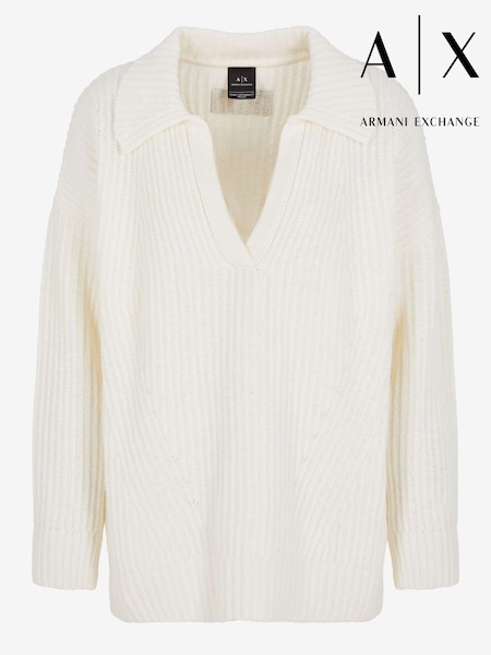 Armani Exchange Cream Polo Neck Jumper (D52075) | €83