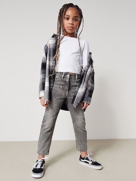 Grau - Embellished Mom Jeans (3-16yrs) (D53111) | 5 € - 7 €