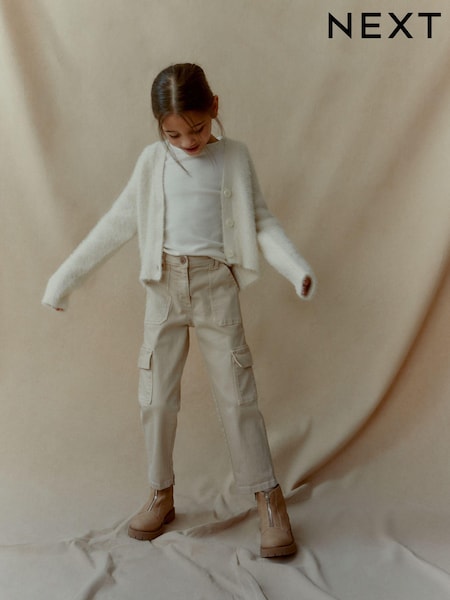 Neutral Straight Leg Cargo Trousers (3-16yrs) (D53122) | € 4 - € 6