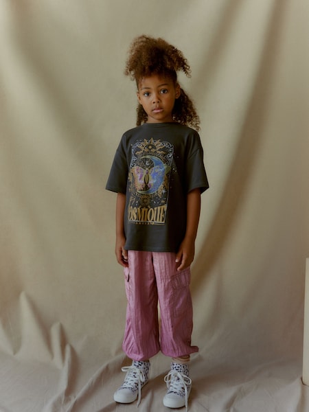 Pink Parachute Cargo Cuffed Trousers (3-16yrs) (D53124) | €5 - €6