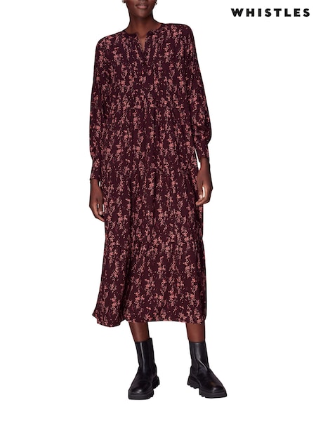 Whistles Pink Wisteria Dot Trapeze Dress (D53445) | €44