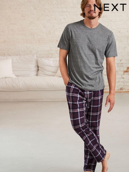Grey/Plum Purple Motionflex Cosy Pyjamas Set (D53537) | AED58