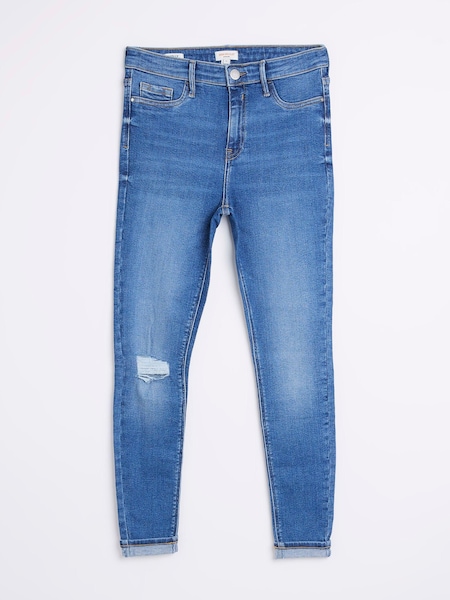 River Island Medium Blue Skinny Mid Rise Jeans (D53592) | €27