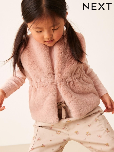 Pink Faux Fur Gilet (3mths-7yrs) (D53830) | €3