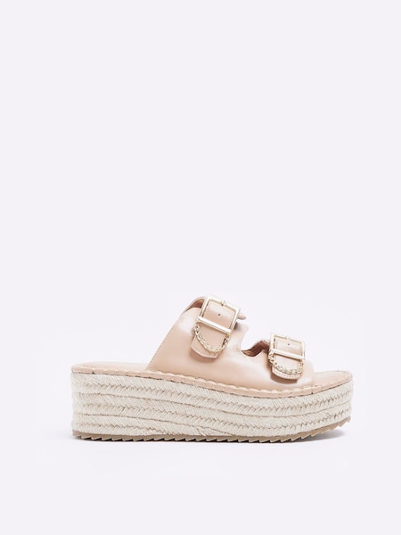 River Island Pink Girls Backless Wedge Espadrille Sandals (D53987) | €26