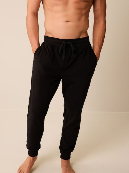 Negru - Thermal Fleece Cuffed Pyjama Bottoms (D54070) | 72 LEI