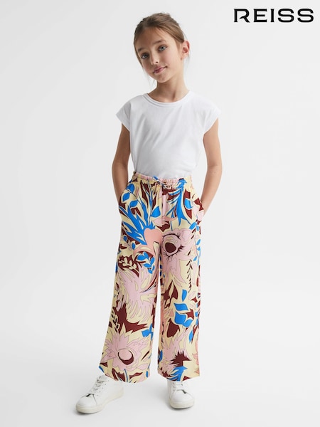 Reiss Lilac Liv 9-12 yrs Floral Printed Straight Leg Trousers (D54748) | AED346