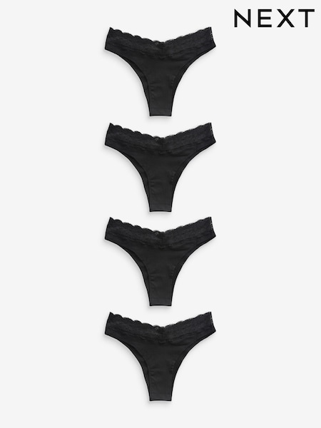 Черный - Lace Knickers 4 Pack (D54789) | €17