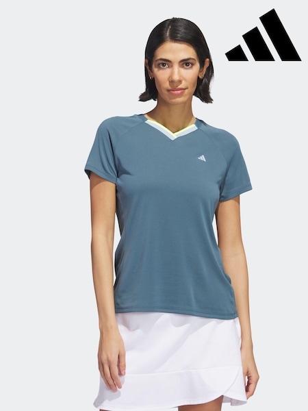 adidas Teal Blue Ultimate365 Tour Heat.rdy V-neck Top (D54956) | 42 €