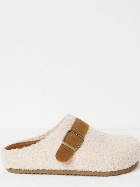 FatFace White Blair Borg House Shoes (D55125) | €21.50